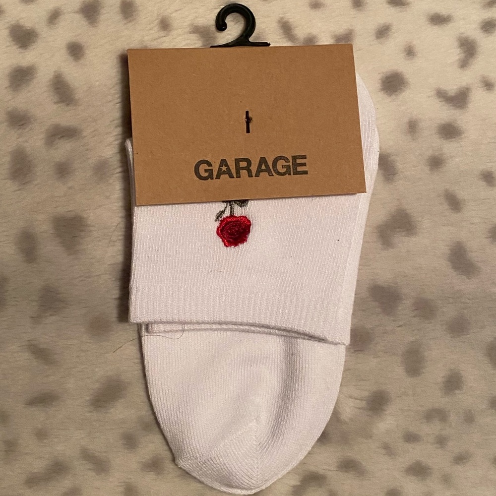 Rose Embroidery Socks NWT